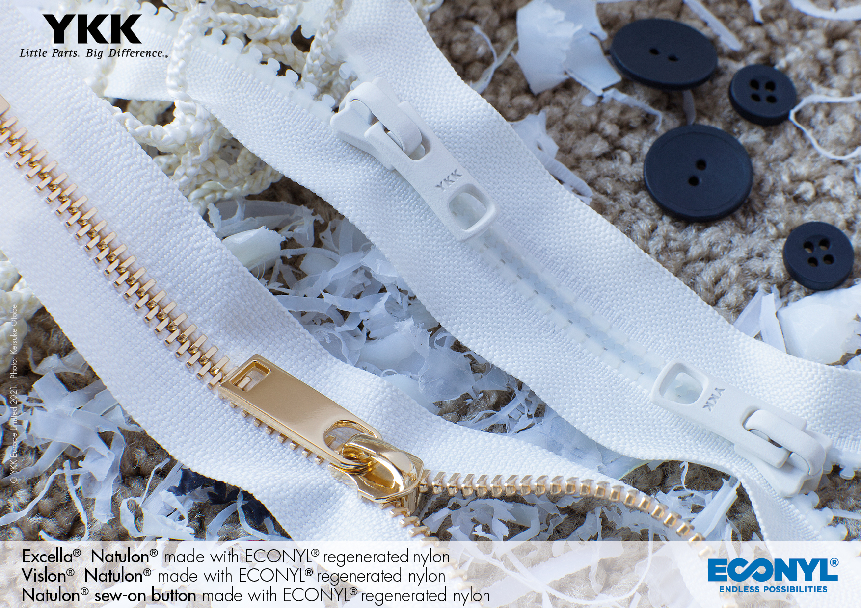 YKK Announces New Collection of Recycled Zippers Made with ECONYL® Regenerated Nylon in Europe